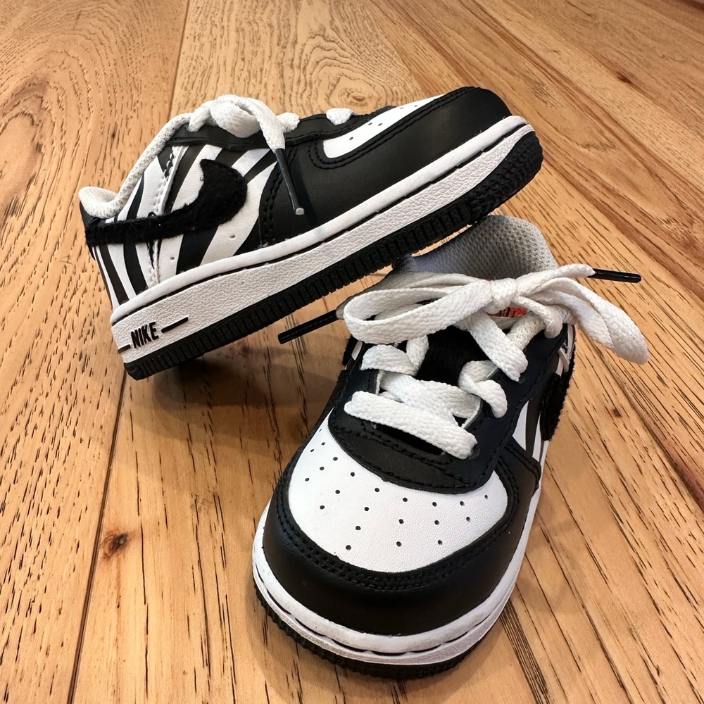 TODDLER• nike AIR FORCE 1 Low TD 'Zebra'• size 5c• UNISEX•